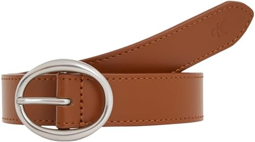 Calvin Klein Jeans Damen Gürtel Classic Round Lthr Belt25Mm aus Leder, Braun (Cognac), 135 cm