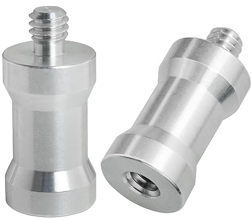 Blitzschuh-/Kaltschuh-Adapter LUORNG 2 Stück 1/4 Zoll Buchse auf 1/4 Zoll männlich Konverter Gewindeschraube Adapter Zapfen für Studio Lichtständer, Blitzschuh/Coldshoe Adapter Kugelkopf Blitzauslöser