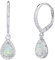 FANCIME Opal Ohrringe 925 Sterling Silber für Damen - Tropfen Opal Zirkonia Creolen Hängend - Geschenke Schmuck für Frauen Mädchen