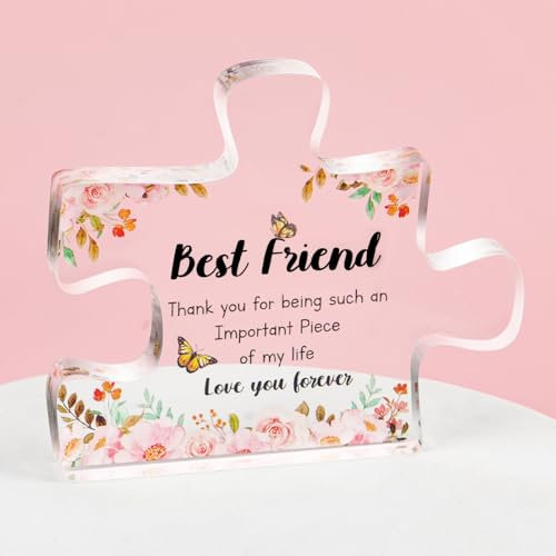 OSDUE Special Friend Gifts - Acrylic Block Puzzle Friendship Gifts with Touching Sayings