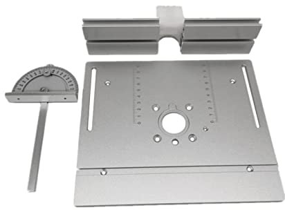Tiuimk Aluminium Router Tisch Einsatzplatte Holzbearbeitung Bänke Trimmer Werkzeug Silber