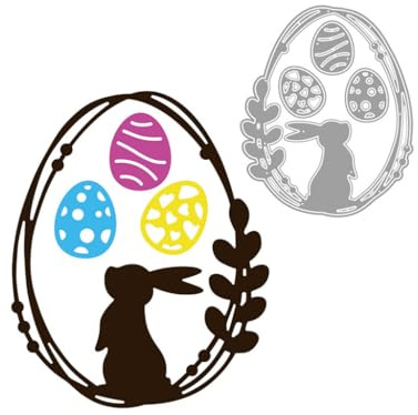 Sredwtk Hase Ostereier Stanzschablonen Ostern Metall Prägeschablonen Stanzformen Schneiden für DIY Karte Sammelalbum Scrapbooking Fotoalbum Deko Cutting Dies