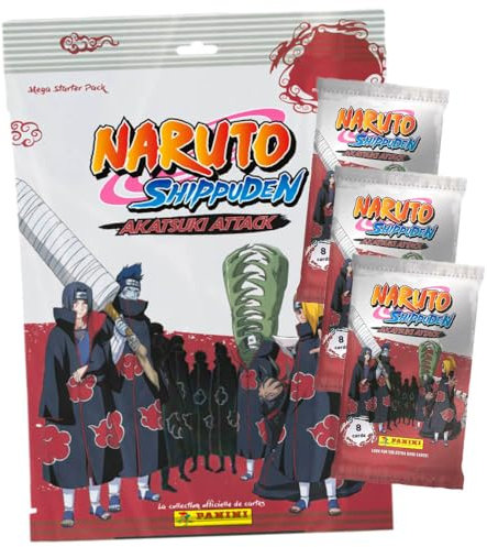 Panini Naruto Shippuden Karten - Akatsuki Attack Trading Cards (2024) - Sammelkarten - 1 Starter + 3 Booster