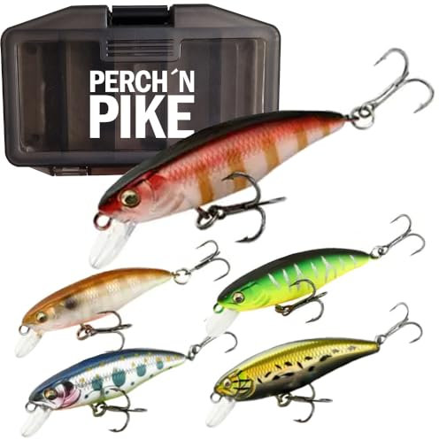 Wobbler im 5er Set für Forelle & Barsch, 5,5cm, Kunstköder Set für Spinnfischen, Minnow Köder sinkend für Süßwasser, Ultra Light 4,4 g I 5,5 cm in verschiedenen Dekoren, Forellenköder (Set-3)