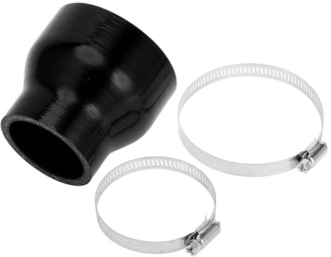 A ABSOPRO 1 Set 51-76mm/2.01-2.99 ID 76mm/2.99 Lunghezza 0 Gradi Tubo in Silicone Nero per Auto con Morsetti Tubo del Refrigerante Universale