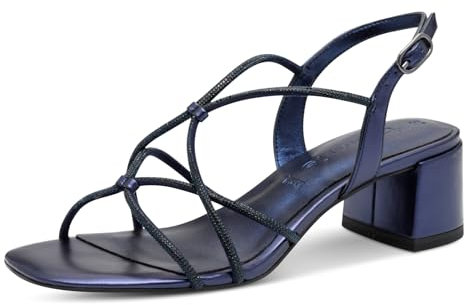 Tamaris Sandales à talons pour femme 1-28236-42 - Bleu marine - 37 EU, bleu marine, 37 EU