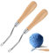Knüpfhaken,2 Stück Häkelnadel Holz,Knüpfnadel Set,Knüpfnadel Haar Häkelnadel Stricken Häkeln,Ergonomischer Griff Häkelnadel-Set für Anfänger