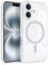 Newseego für iPhone 16 Hülle, Glitzer Handyhülle 6,1 Zoll Kompatibel mit MagSafe Niedliche Bling Glitter Durchsichtige Schutzhülle Stoßfest für iPhone 16 Weiß