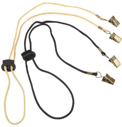 JOINPAYA 2st Serviettenhalter Brillenkette Lätzchenhalter Für Babys Verstellbarer Ständer Serviettenklammern Für Ältere Menschen Seil Zum Aufhängen Der Gesichtsmaske Cliphalter Black Nylon