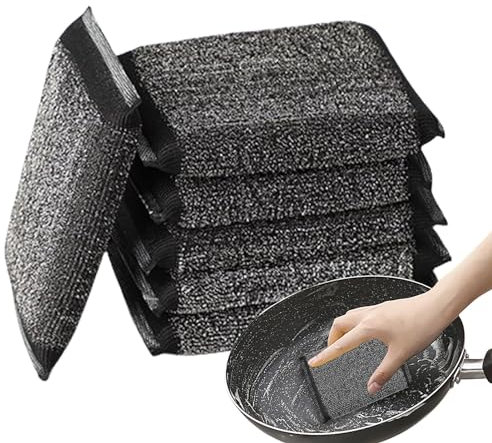 6 Seifenpads aus Stahlwolle | Scheuerpads gefüllt mit Seife, rot, vorgeseifte Pads aus Edelstahl, für die Reinigung von Küchenutensilien