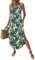 Chicrise Sommerkleid Damen V Ausschnitt Lang Maxikleid Blumen Sommer Strandkleid Oversize Elegant Mehrfarbig X Groß 46-48