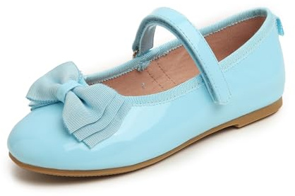 Feversole Girls Cute Bow Dress,Ragazze Mary Jane Strap Scarpe Basse Ballerine da Principessa Scarpe da Scuola Piatte