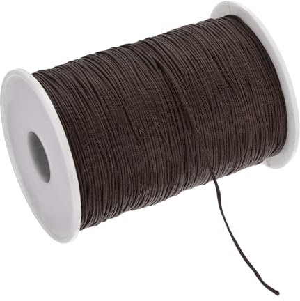 Rebower 1mm Nylon String for Bracelets, 328 Yard Nylon Beading Thread String Cord [ for Jewelry Making Bracelet Necklaces DIY Craft] - Coffee