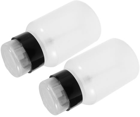 AUTSUPPL 2pcs Press Bottle Nail Polish Remover Pump Bottle Refillable for Gel Remover and Alcohol