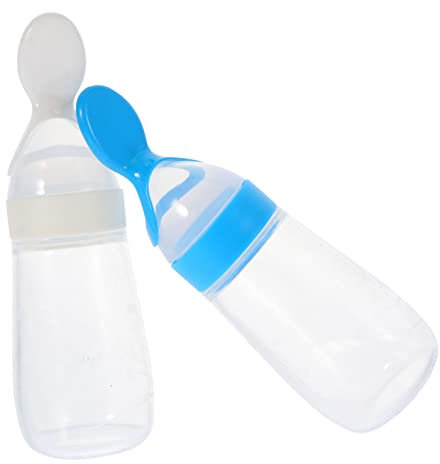 ibasenice 2St Reis-Müsli-Flasche flaschen babyflaschen tragbare Futterspender für Reisgetreide Overnight-Oats-Glas Babywärmer Löffelflaschen für Reispaste Reis-Getreide-Feeder Kieselgel