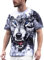 SUPTTING Herren Wolf T-Shirt 3D Druck Kurzarm Oberteil Rundhals Shirt Tier Tee Freizeit Top Streetwear Sommer Trikot Vintage Grafik Motiv Unterhemd Atmungsaktiv Leicht