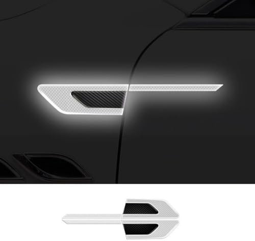 BXQDAM 2 Stück Auto Reflektierende Streifen,Auto Seite reflektierende Aufkleber,Auto Aufkleber Zubehör,für Audi Q5 8R Q3 A4 Allroad/Avant,C-White 2-Pack