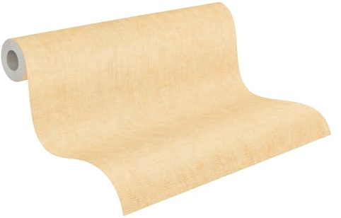Livingwalls CosmoLiving Textured Non-Woven Wallpaper in Yellow, Beige – 10,05 x 0,53 m Solid Colour Wallpaper by Cosmopolitan – 791095