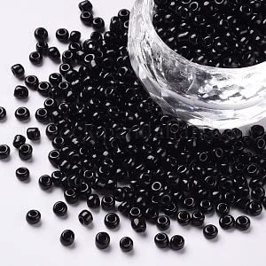 Handicraft Emporium | Glass Seed Beads | Round | 3mm | Approx 30g | Black