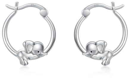 enjoylifecreative Tierohrringe 925er Sterlingsilber mit Elefanten Libellenmotiv Meerschweinchen Enten Ohrringe Tierornamente Schmuckgeschenk für Frauen