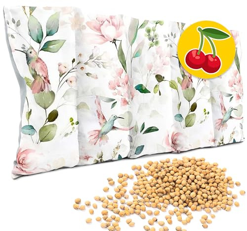 Amilian Kirschkernkissen 55x20 cm - Wärmekissen Kältekissen mit 100% Kirschkerne - für Mikrowelle geeignet - Körnerkissen für Nacken, Rücken, Schulter & Bauch - wiederverwendbar, pflegeleicht