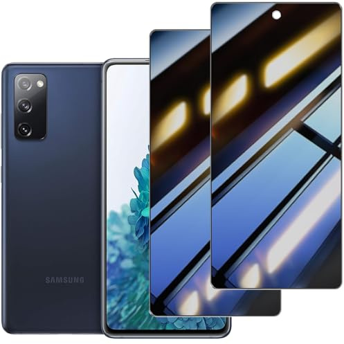[2 Piezas] Protector Pantalla Privacidad para Samsung Galaxy S20 FE,Templado Antiespia 9H Dureza Anti-Arañazos Antihuellas Anti Espía Protectora Película Sin Burbujas Privacy