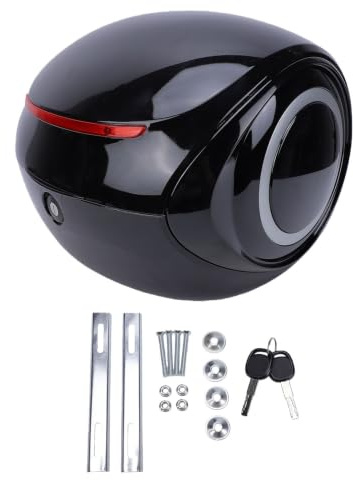 Oreilet Motorrad-Topcase, 32 L Motorrad-Kofferraum, Elektroroller-Heckbox, Heckbox, Universeller Reise-Aufbewahrungskoffer für Helmgepäck (Black)