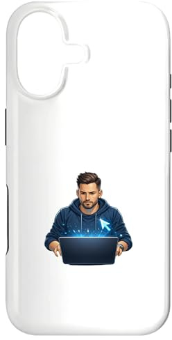 Focused Developer Digital Workflow Illustration Case for iPhone 17