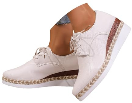 2026 Casual Solid Color Woven Rope Pointed Toe Heel Slip On Comfortable Walking Shoes White