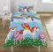 KidCollection Rainbow Unicorns Single/Double Reversible Duvet Cover Bed Set (Single Duvet Cover)