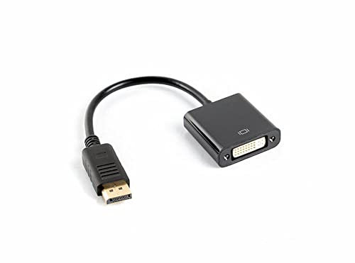 LANBERG ad 0007 BK Display Port 1.1 a (19pin) Maschio a DVI-D (24 + Poli) Femmina Adattatore Dual Link con Cavo, 10 cm Nero