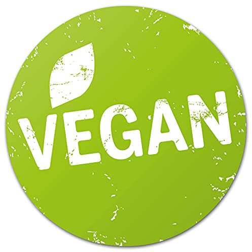 Aufkleber Ø20cm Schaufenster etc. Bio, Vegan, Vegetarisch, Glutenfrei, Laktose, mit Schutzlaminat von Finest-Folia (R001 Vegan)