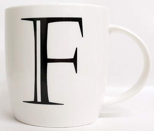 Personalised F Mug Fine China Boston 12 oz Alphabet Letter A-Z Hand Decorated in UK
