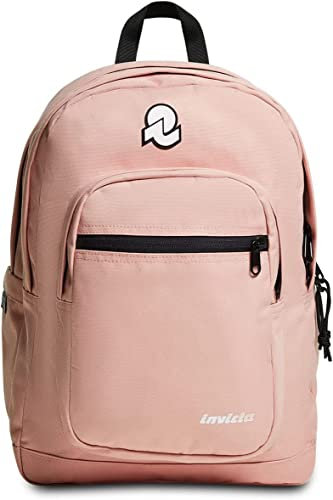 Invicta Zaino JELEK PLAIN, Rosa - Scuola e Tempo Libero - Doppio Scomparto - Tasca Porta Pc - Eco Material