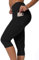 INSTINNCT Damen Doppeltaschen Sport Leggings 3/4 Yogahose Sporthose Laufhose Training Tights mit Handytasche Capris(normal) - Schwarz-1 L
