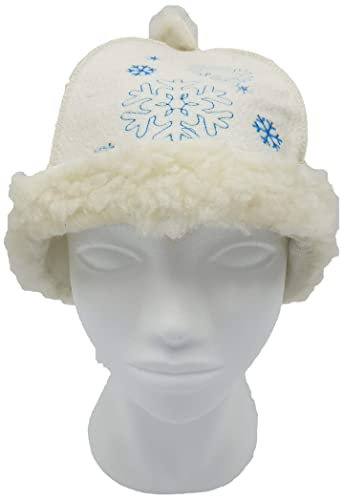 Dufte Momente Saunahut „Schneeflocken“ 100% Baumwolle Filz Saunamütze Filzkappe
