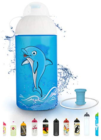 FreeWater Trinkflasche, 500 ml, Delfin: für gesundheitsbewusste Menschen, aus Polypropylen ohne Additive