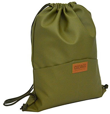millybo SACCO ECO ÖKO- Leder Beutel Turnbeutel Sportbeutel Beuteltasche Rucksack (3.4 Olive Eco Leather)
