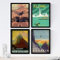 Nacnic Poster Jahrgang. Poster, die Welt der Werbung. Vier Vintage-Blätter der Berge und Flüsse. A4-Format