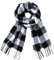CALVIN & OLIVIA Ultraweicher Winterschal mit Kaschmir-Gefühl, warm, lang, Unisex, Winterschal, perfektes Urlaubsgeschenk für Damen und Herren, Schottenkaro, Schwarz/Weiß, Large