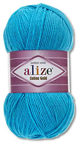 Alize 100 g Cotton Gold Premium Wolle in 59 Sommerwolle Garn Stricken Amigurumi (16 | Ozeanblau)