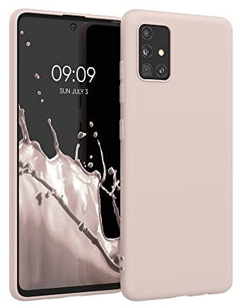 kwmobile Hülle kompatibel mit Samsung Galaxy A51 Hülle - weiches TPU Silikon Case - Cover geeignet für kabelloses Laden - Coconut Swirl