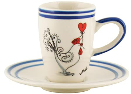 Mila Keramik Espresso-Tasse mit Untere Happy Morning | MI-88250