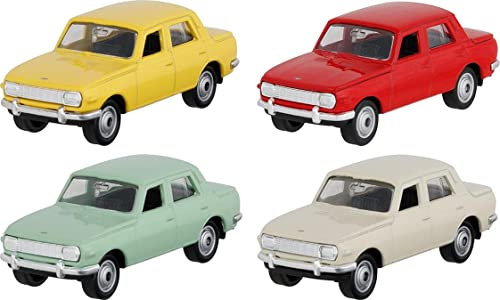 Goki 12308 Wartburg 353, Metall, 1:60-64, L=7,5 cm Autos und Figuren, bunt