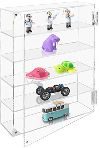 Belle Vous Étagère Murale Transparente en Acrylique à 5 Niveaux - 27,5 x 7,5 x 37,5 cm - Etagere Flottante avec 5 Étagères - Etagere Murale pour Verres à Shot, Figurines & Collection