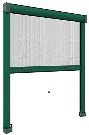 Zanzanet Zanzariera verticale 47mm per finestre su misura personalizzabile a rullo con molla con profilo robusto e resistente in alluminio 140x230 cm
