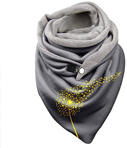 Generic Dreieck Schal Damen Winter Warm Knopfschal Flauschiger Halstuch Schal Vintage Schlupfschal Kuschelig Herbst Halstuch Winterschal Wintermode Druck Wickelschals