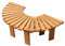 Terrasse Gartenbank Parkbank, halbrunde Baumbank aus Teakholz, rückenfreie Bank, runde Holz-Terrassen-Wickelsitz, Retro-Hinterhof, Parkmöbel, Outdoor-Kollektion, 120 x 40 cm (