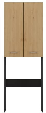 CDF Pola DD Washing Machine Cabinet, Colour: Anthracite, Artisan Oak, Modern Cabinet Over the Washing Machine, Storage Area, Spacious Shelves, Easy Assembly, Smooth Sides without End Caps