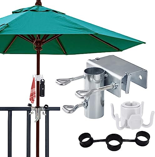 Mein HERZ Support Parasol Balcon,Support de Parasol,Pieds de Parasols,Support de Parasol de Jardin,Fixation Parasol Balustrade pour Parasol de Jardin pour Balcon Parasol Plage Pêche Terrasse Balcon